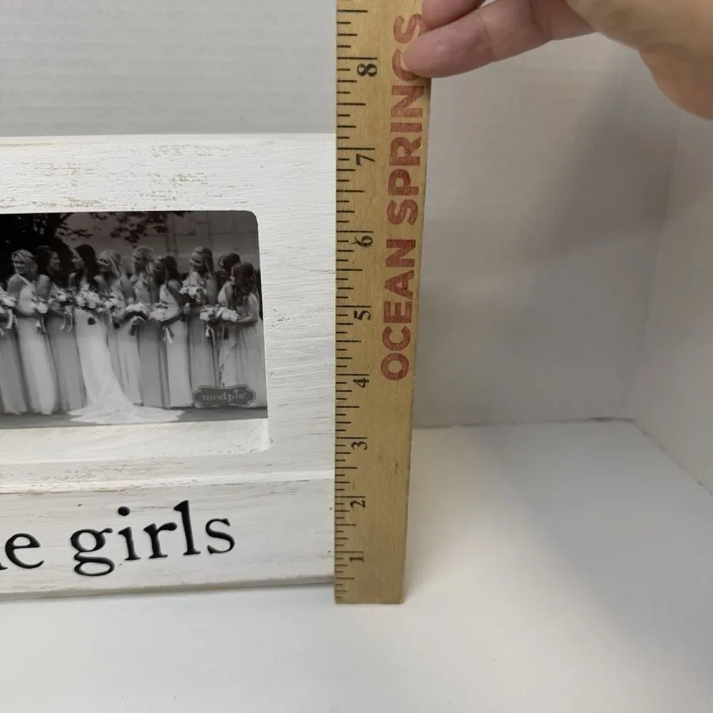 Mud Pie THE GIRLS & THE GUYS Wedding Party Wooden Picture Frames Set Of 2 New